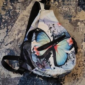 Butterfly Print Sling Bag